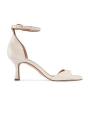 Cream women's high heel sandals BUTYD-1229-0B(W26), side product view on a white background.