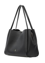 Black women's shopper bag TOREC-1183-99(W26) - diagonal product view, on a white background.