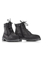 Dark gray leather men's boots BUTYM-0423B-91(Z23)-02