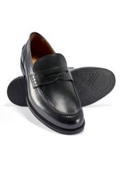 Men's black leather moccasins BUTYM-0538-99(W26)