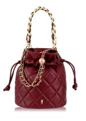 Maroon quilted women's bag TOREC-0868-49(Z23)-01