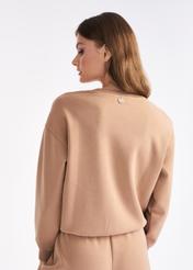 Beige women's sweatshirt with logo BLZDT-0082-81(Z22)-04