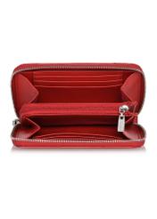 Red leather medium women's wallet PORES-0942-41(Z24)-04