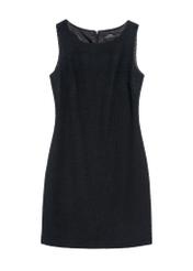 Women's short black dress SUKDT-0244-99(Z25), front product view on white background.