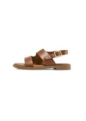 Women's leather sandals in cognac color BUTYD-1264-1F(W26), side view of the product on a white background.