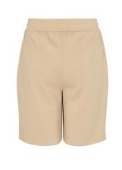 Beige knit shorts for women SZODT-0004-81(W22)-03