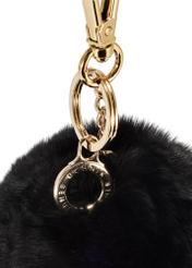 Black pompom keychain BRELOK-117A-99(Z25), close-up of the product detail on a white background.