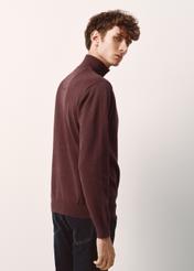 Men's cotton burgundy sweater SWEMT-0132-49(Z23)-02