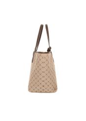 Reversible women's handbag with monogram TOREN-0359-1B(Z26), side view of the product on a white background.
