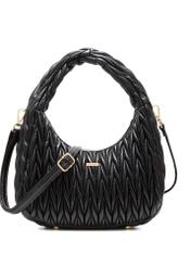 Black women's shoulder bag TOREC-1101-99(Z25), front product view on white background.