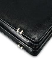 Men's leather briefcase TORMS-0478-99(Z25), close-up of the product detail, view on a white background.