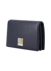Black large leather women's wallet PORES-1011-99(Z26) - diagonal view of the product, on a white background.
