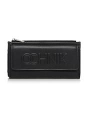 Large black women's wallet with logo POREC-0343A-99(Z25), front product view on white background.