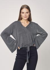 Women's sweatshirt with ribbed bottom BLZDT-0066-99(Z21)-02