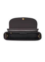 Brown women's handbag with stitching TOREC-1380-1H(Z26), product view inside on white background.