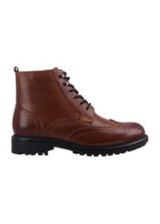 Men's brown leather ankle boots BUTYM-0546-1H(Z26), side view of the product on a white background.