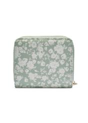 Small sage floral women's wallet POREC-0366-8P(W26) - product view from the back, on a white background.