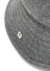 Gray women's hat with wool CZADT-0214-91(Z25), close-up of the product detail on a white background.