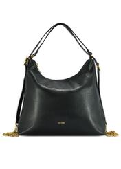 Black women's shopper handbag TOREC-1083-99(Z25), product view from the front on a white background.