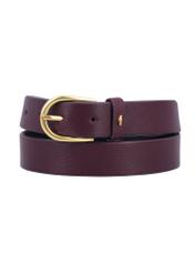 Burgundy women's leather belt PASDS-0345-4D(Z26), front product view on white background.