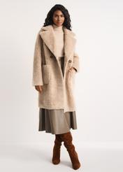 Women's fur coat with double-breasted clasp FUTDP-0018-81(Z24)-03