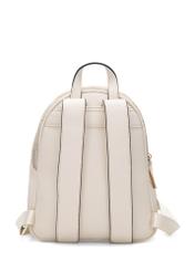 Cream women's backpack with monogram TOREC-1026-0P(W26), product view from the back on a white background.