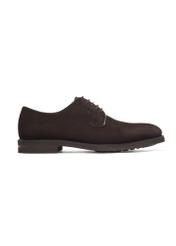 Men's dark brown suede shoes BUTYM-0585-1I(Z26), side view of the product on a white background.