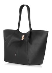 Women's black leather shopper bag TORES-1000-99(W24)-03