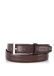 Brown leather men's belt PASMS-0244-89(Z24)-01