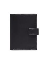 Black large men's leather wallet PORMS-0701-99(Z26) - front product view, on white background.