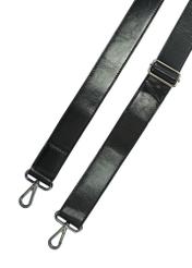 Black leather men's briefcase TORMS-0467-99(Z25) - top view of the strap on a white background.