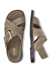 Women's suede sandals in cool beige BUTYD-1238-1K(W26)