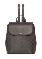 Brown backpack with monogram TOREC-1303-1P(Z26). Front view on white background.