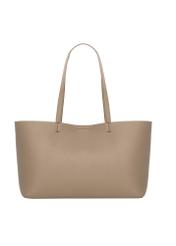 Large women's handbag in cool beige color TOREC-1258-1K(Z26), product view from the back on a white background.