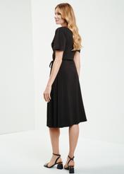 Black dress tied at the waist SUKDT-0183-99(W24)-02