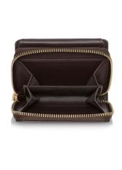 Small brown women's croco wallet POREC-0352A-90(Z25), product view inside on white background.