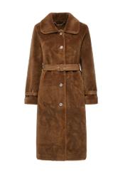 Long women's fur coat in camel color FUTDW-0031-24(Z24)-04