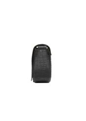 Black semi-circular croco women's handbag TORES-1328-9G(Z26), side product view on white background.