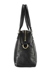 Black leather women's handbag TORES-1183-99(Z25), product view from the side on a white background.