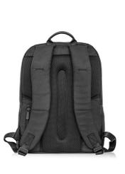 Black two-compartment men's backpack with logo PLCMN-0001C-99(Z24)-04