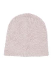 Light beige women's hat with rabbit fur CZADT-0023A-1A(Z26) - product view from the back, on a white background.