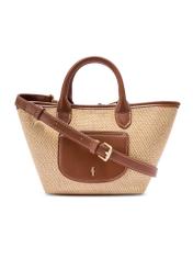 Small woven women's handbag TOREC-1230-1B(W26) - front product view, on white background.