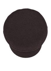 Dark brown women's wool hat CZADT-0225-1I(Z26) - product view from above, on a white background.