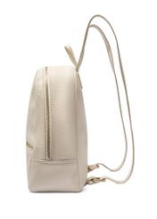 Cream leather women's backpack TORES-0898E-0B(W26) - side product view, on white background.
