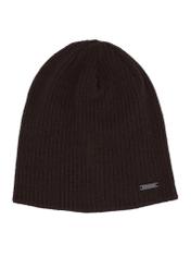Brown men's winter hat CZAMT-0046A-1I(Z26) - front product view, on a white background.