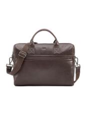 Brown leather men's bag TORMS-0459-89(Z25), product view from the front on a white background.