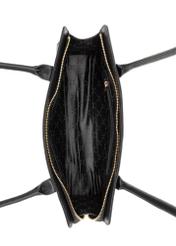 Black leather oblong women's handbag TORES-1259-99(W26), product view inside on white background.