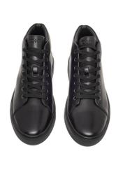 Black men's leather shoes BUTYM-0550-99(Z26), front product view on white background.
