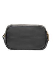 Small leather women's handbag in black TORES-1152-99(Z25), product view from the back on a white background.