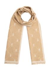 Double-sided beige women's scarf SZADT-0158-82(Z25), front product view on white background.